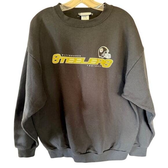 Reebok Tops - Vintage Reebok Pittsburgh Steelers Sweatshirt XL Black Crewneck NFL